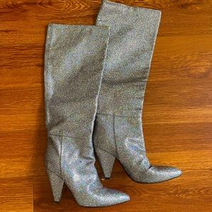 Steve Madden Glitter Knee High Boots